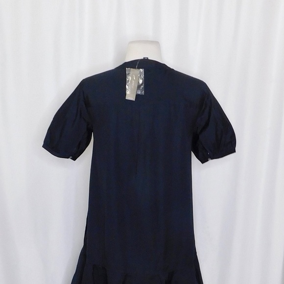 NWT!! J. CREW Delilah Dress Cotton Poplin Black Mini Ruffle X-Small Petite XSP - Picture 10 of 14